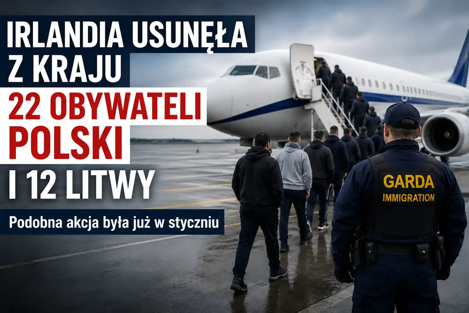 Irlandia usunęła z kraju 34 obywateli Polski i Litwy. Wśród nich było 22 Polaków